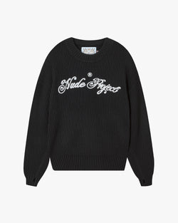 SCRIPT SWEATER BLACK
