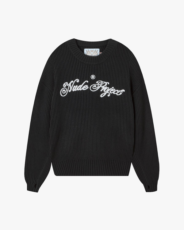 SCRIPT SWEATER BLACK