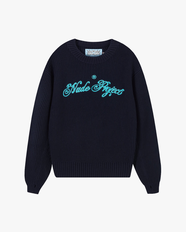 SCRIPT SWEATER NAVY